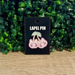 Cat Skull Cherries Enamel Pin